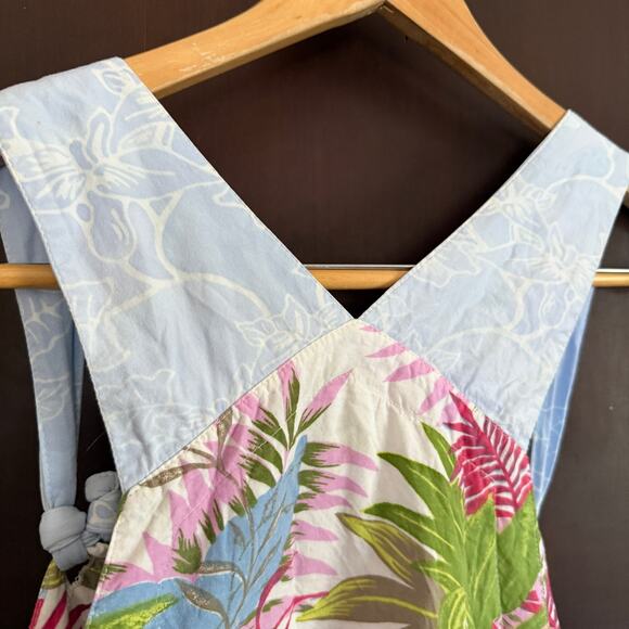 FAITH by Celia Forrester 90s Vintage Pastel Floral Beaded Ankle Length Overalls - Picture 9 of 9